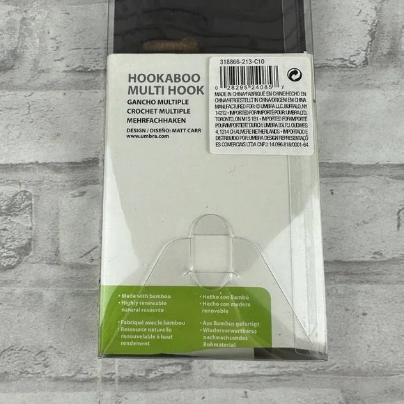 Umbra Hookaboo Multi Hook Bamboo & Metal 4 Hooks New In Package solofficialkw.com